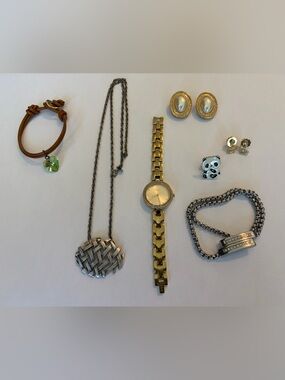 Signed Costume Jewelry Lot 7 Pcs DKNY Watch Tocara Citation Athens Protasis